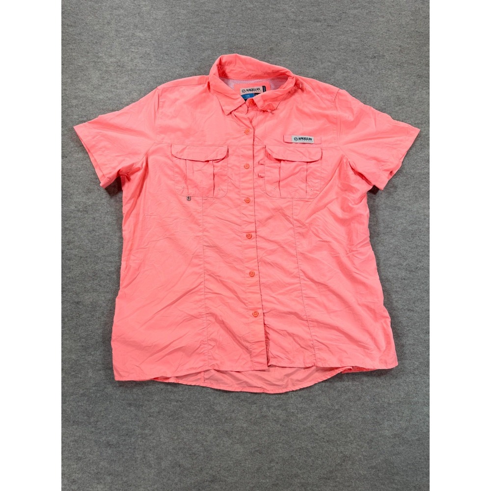 Magellan Laguna Madre Fishing Shirt Womens XL Pink Moisture Wicking Relaxed Fit